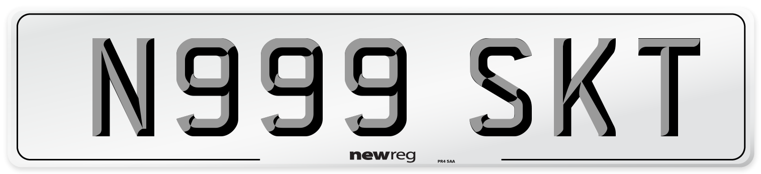 N999 SKT Number Plate from New Reg